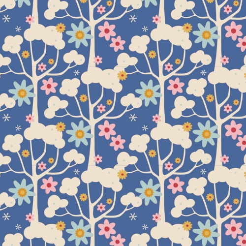 Tilda Patchwork Stoff Baumwolle - Jubilee - Wildgarden Blue